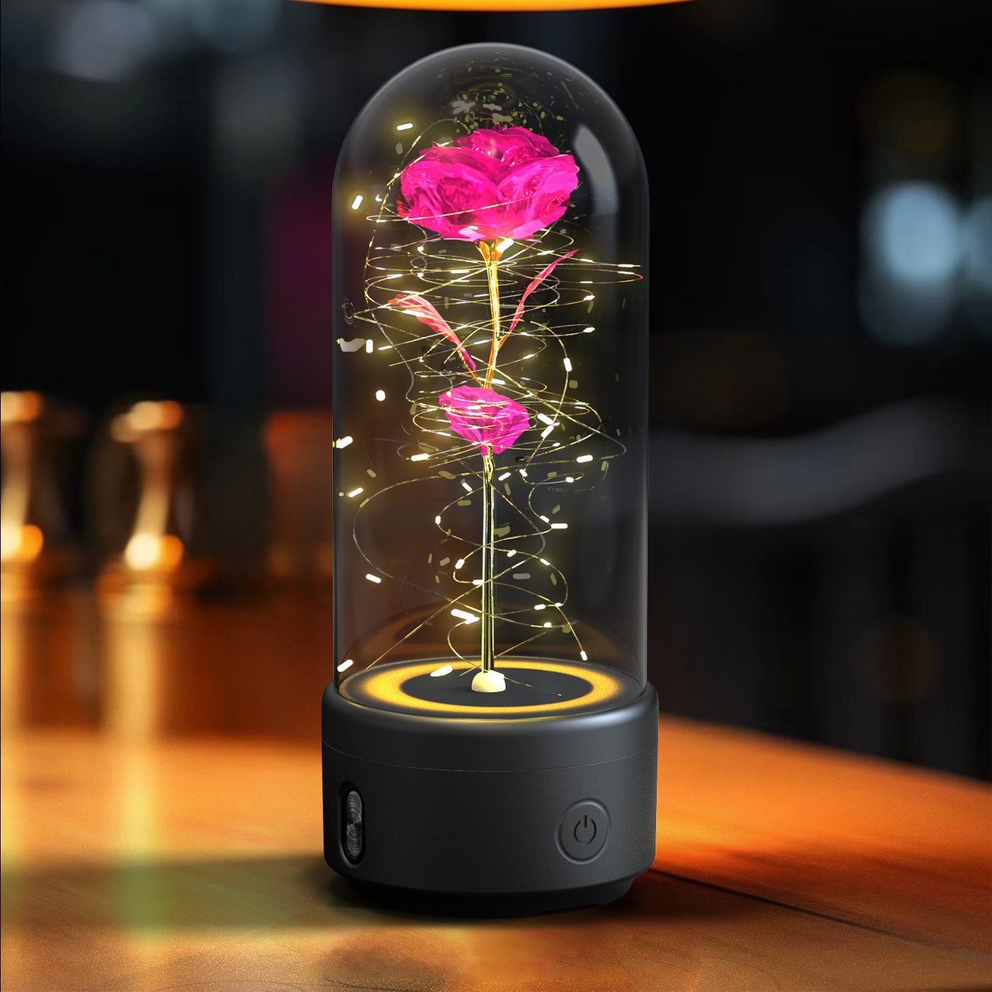 RoseLuxe Harmony™ – 2‑in‑1 LED Rose Bluetooth Speaker Night Light - Image 3